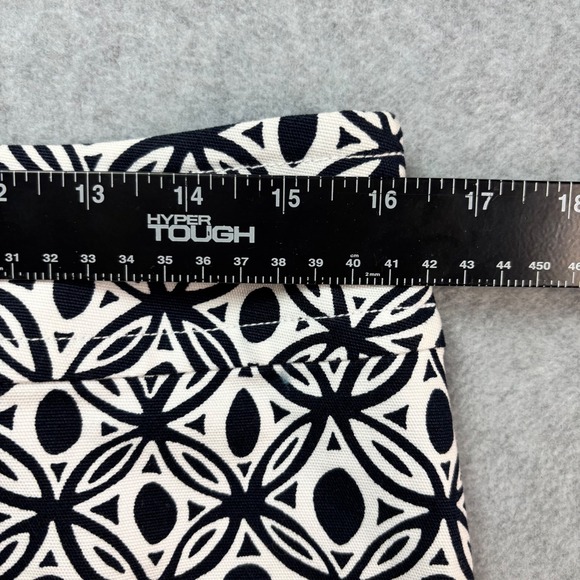 Talbots Womens Skirt Size 6 Navy Blue White Geometric Print A Line Lined - Picture 4 of 11